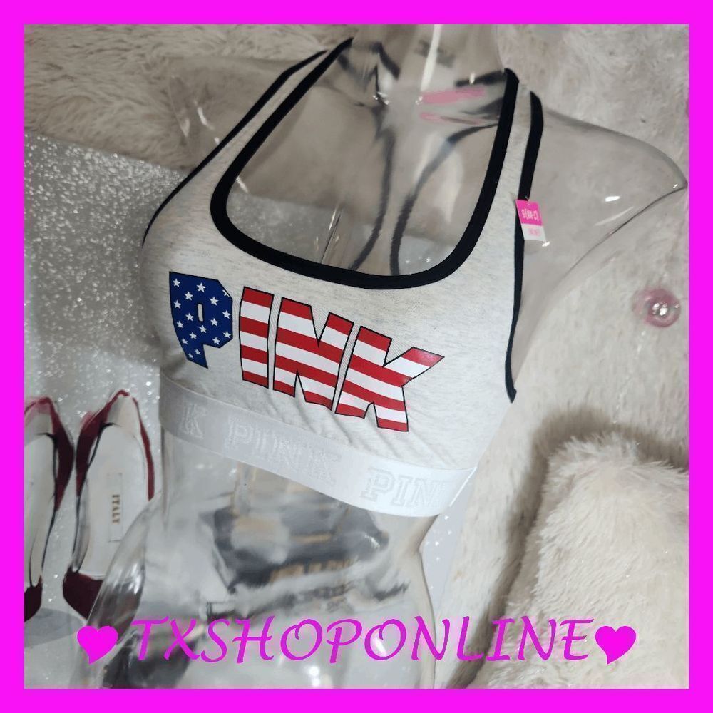 Victoria's Secret Racerback Flag USA Sport Bra NWT